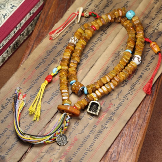 Tibetan camel bone square abacus beads deer tooth turquoise accessories