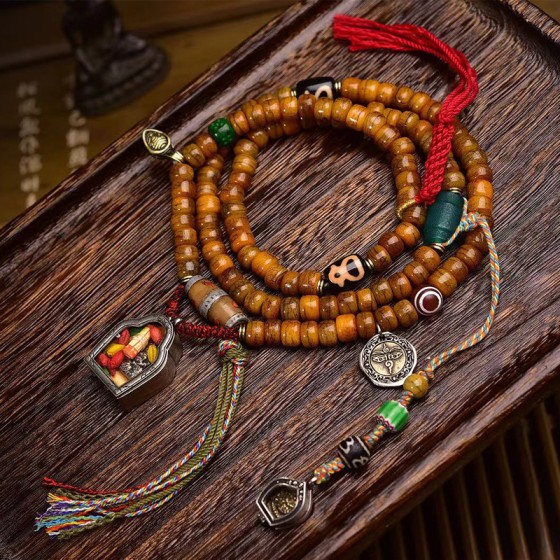 Tibetan Camel Bone 108 Beads Buddhist Beads Reflux Bone Barrel Beads