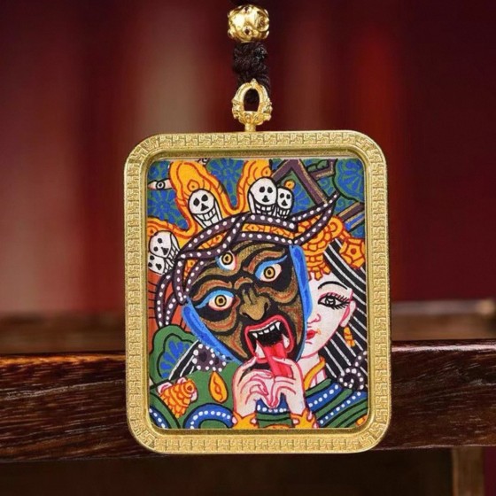 Tibetan thangka hand-painted Zakiram past life and present life pendant amulet